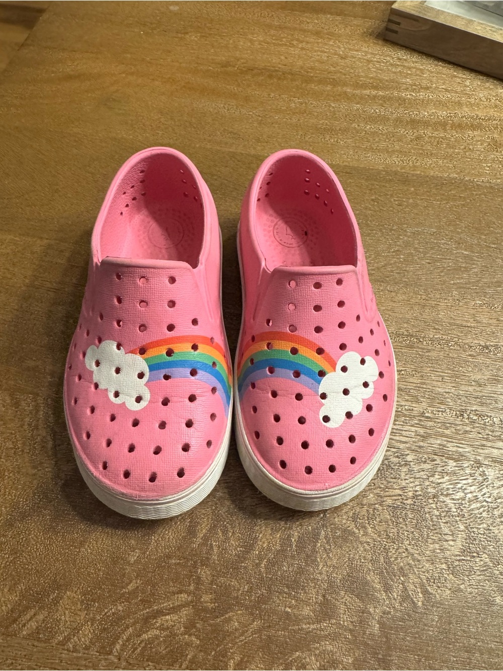 Kids Native Pink Rainbow Slip-On Shoes